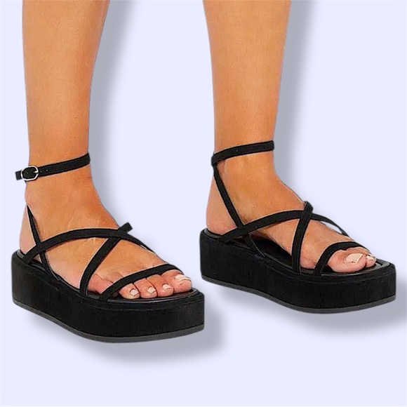 Stuart Weitzman Shoes - Stuart Weitzman Summer lift Black Platform Sandals